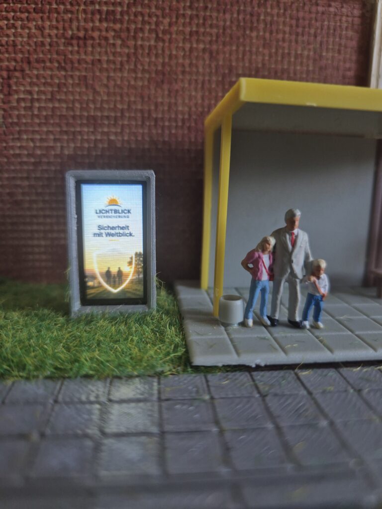 3D-Druckmodell Werbeanzeige f&uuml;r die H0 Modelleisenbahn
