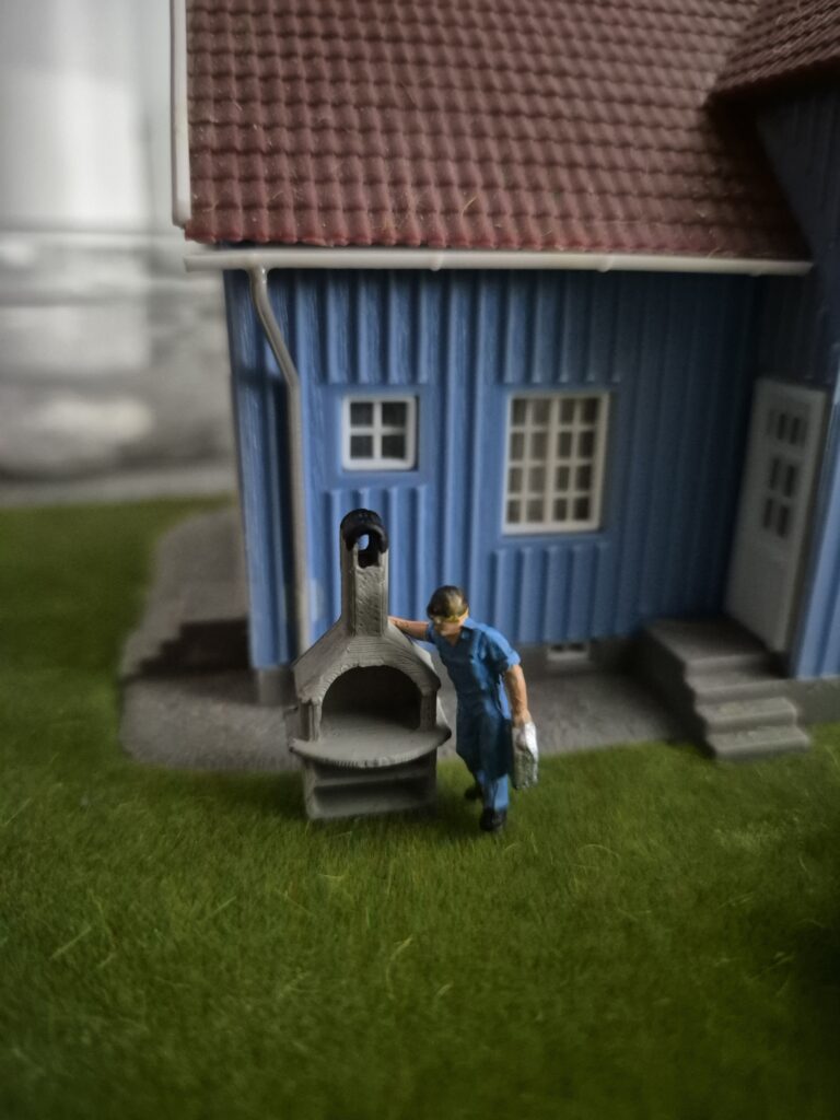 3D-Druckmodell Grillkamin f&uuml;r die H0 Modelleisenbahn